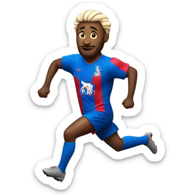 a running footballer with a crystal palace kit on sticker