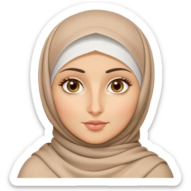 Hijabi, very fair skin, arab nose, doll like face, almond shaped hazel eyes sticker