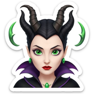 Maleficent villain with horns sticker