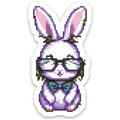 bunny with glasses sticker