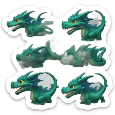 Dragon fumée sticker