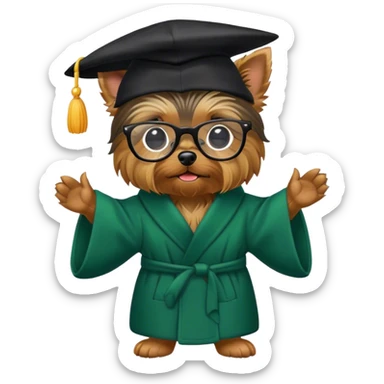 Yorkshire terrier with Minerva McGonagall's clothes from Harry Potter sticker