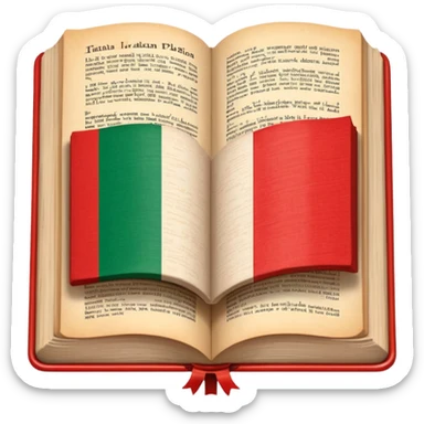 italian flag on dictionary sticker