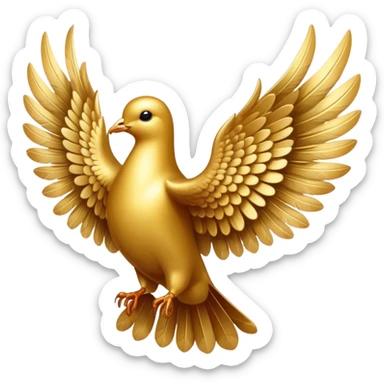 majestic golden dove with gold shimmering wings sticker