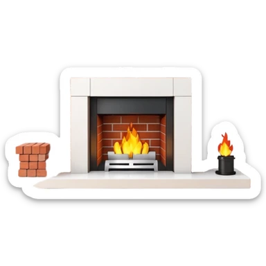 Modern Minimal Fireplace sticker