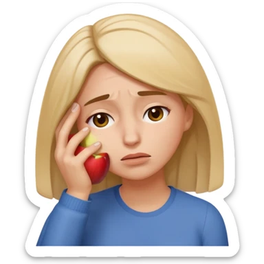 woman collapsing with hand on forehead, simple, apple style emoji sticker
