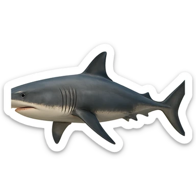 Edit the gray shark emoji to face right in a realistic style. Remove legs and sneakers, keep only the shark. Match the gray color from the reference images. sticker