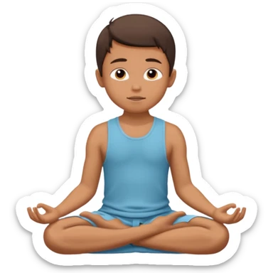 Yoga pause : Boy Breathing 3d Icon with color of D0B8FF
 sticker