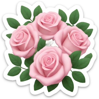 bouquet of pastel pink roses sticker