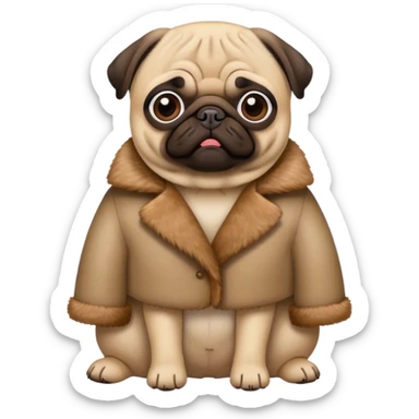 pug in a fur coat sticker