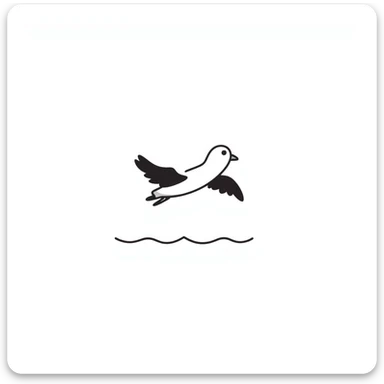 seagull in a different drawing style sticker