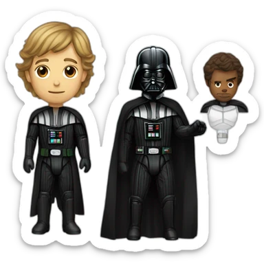 mix darth vader luke skywalker sticker