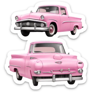 Pink 1950s ford sticker