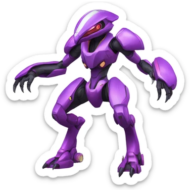 a Genesect-Raptor-Fakémon-—hybrid with a futuristic visor-helmet full body sticker
