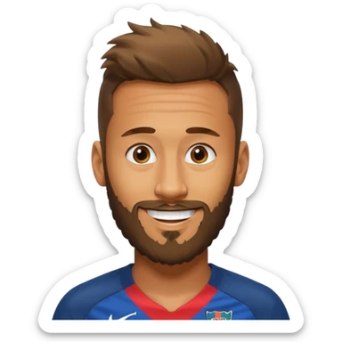 Neymar avec beaucoup de barbe qui rigole  sticker
