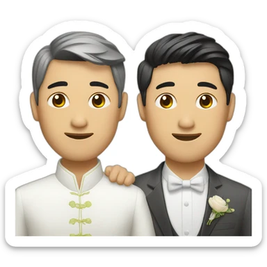 Two Married Chinese gay men sticker