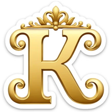 letters RM in gold fancy font sticker