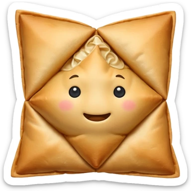 Create an emoji of the Indian snack samosa make it a cuter one . Don't make any faces on it sticker