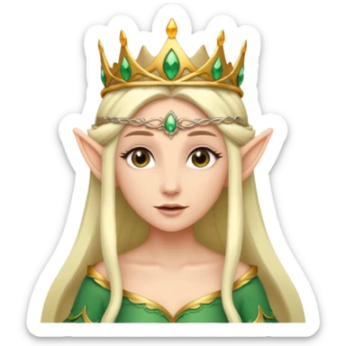 elf woman wearing tiara sticker