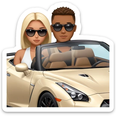 josh king jetset madrid the millionaire internet celebrity panel rank founder and instagram model girlfriend Tefi in Nissan GTR  sticker