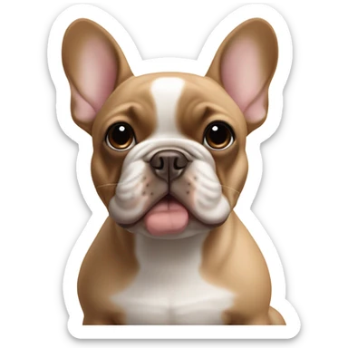 Baby brown and tan French bulldog with fawn French bulldog friends sticker
