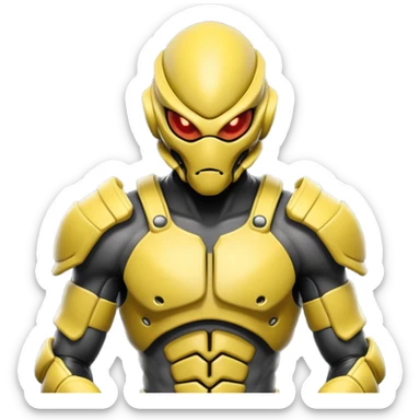 insectoid alien MMA fighter portrait, head and shoulders only, armored exoskeleton skin, sharp eyes, combat gloves, aggressive stance, 3D cartoon, mobile game icon style, clean background, no text, no watermark
 sticker