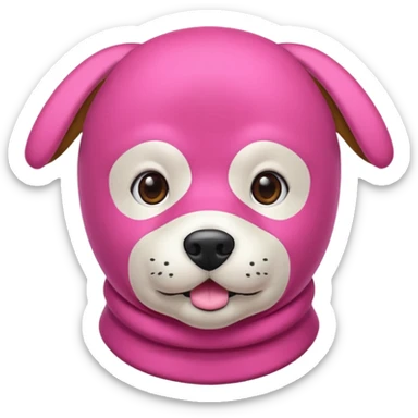 Pink Balaclava Dog sticker