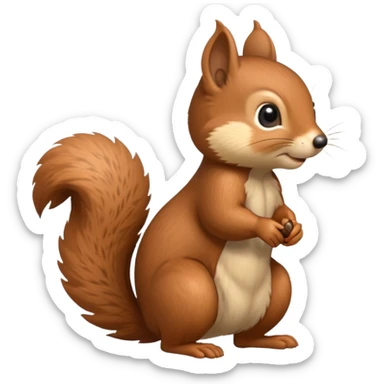 A cute little squirrel, full body, standing in side view. sticker