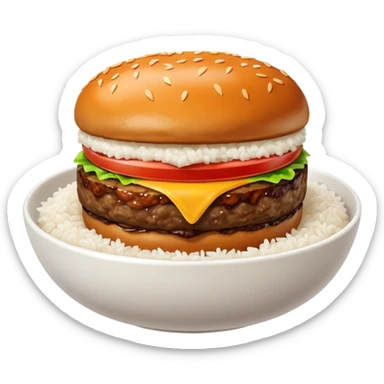 I want a hamburger patty on a bowl of rice. just the meat patty not bun, lettuce, cheese, tomato, etc sticker