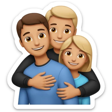 emoji de abrazar a papa y mama sticker