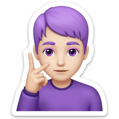 Main violette avec l’Index lever no background sticker