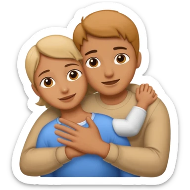 two hands giving a supportive hug sticker