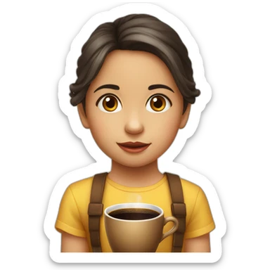 Niña de 2 años con pelo y ojos café con 2 moños a los lados de la cabeza sticker