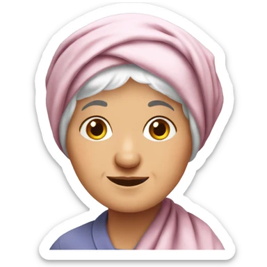 Eastern european granny with head scarf sticker