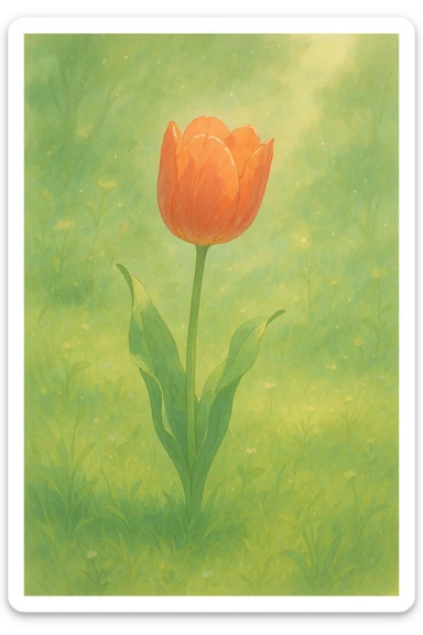 a tulip flower, natural colors, soft, fairy-like atmosphere,  sticker