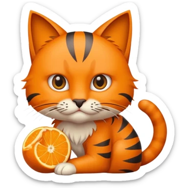 Katze mit mohrrübe im maul sticker