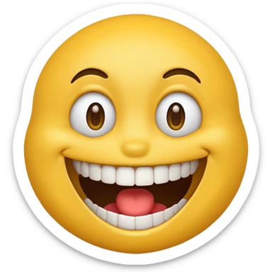 Yellow crazy emoji with nice sticker