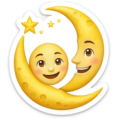 Moon smiling sticker