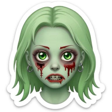 Zombie girl with a septum piercing sticker