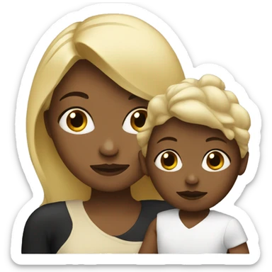 Blond woman with black baby  sticker