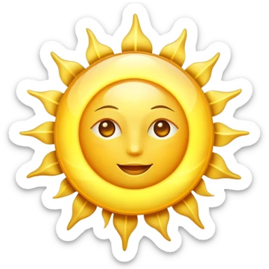 bright yellow sun with rays sticker