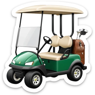 Club car golf cart with golf club bags sticker