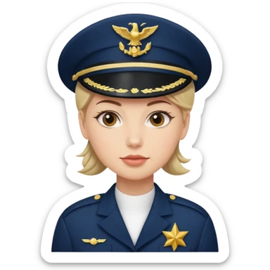 Female navy soldier, bigger face. sticker