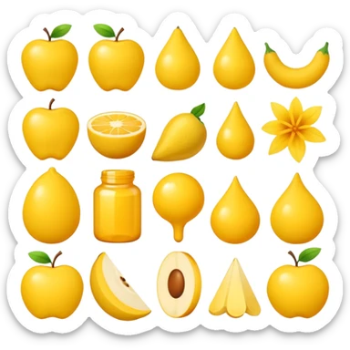 objetos variados amarelos sticker