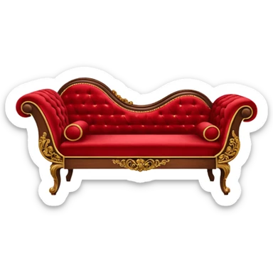 Antique Red chaise lounge sticker