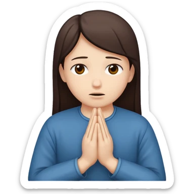 Pleading face with hands praying  sticker