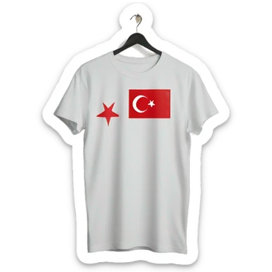 Turkish flag on a t shirt sticker