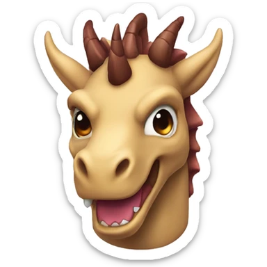 dragon con cabeza de unicornio de color marron sticker