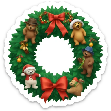 Christmas wreath with Paddington sticker