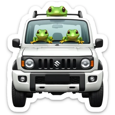 white suzuki jimny with gecko motifs sticker